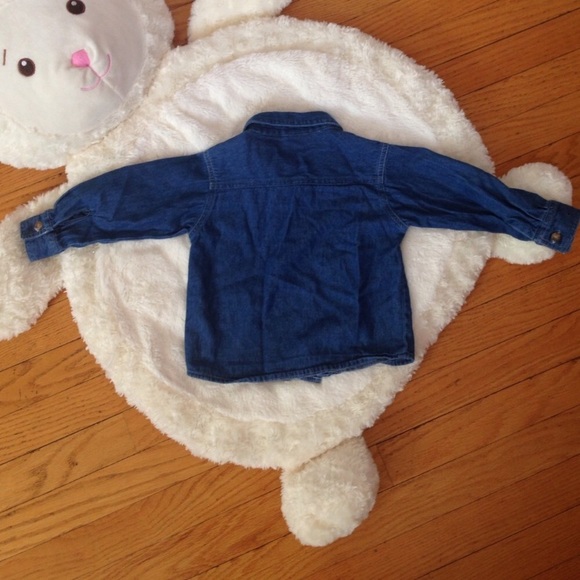 Toddler Boy’s Blue Denim Button Down Shirt - Picture 2 of 3